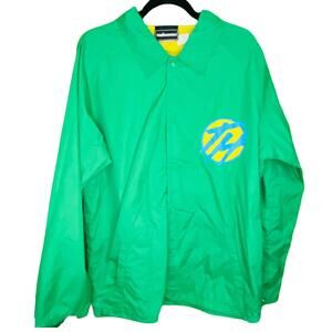 The Hundreds Mens Green Button Front Collared Windbreaker Jacket Size 2X